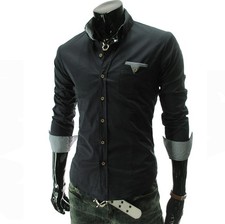 GP Herren Hemden Business Freizeit Langarm Anzug Hochzeit Hemd Krawatten Optik