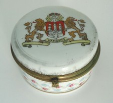 Antike Deckeldose aus Porzellan mit Wappen von HAMBURG