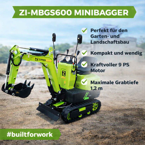 Zipper minibagger mbgs600 - minibagger, zi-mbgs600