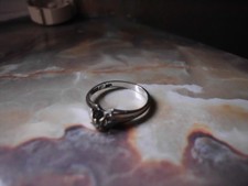 Edler Damenring 333 Gold Weißgold "HP" punziert Echtschmuck kl. Diamant