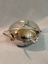 Jugendstil* Zuckerdose mit Löffel Maiglöckchen versilbert Hefra  Resovia Rzeszów