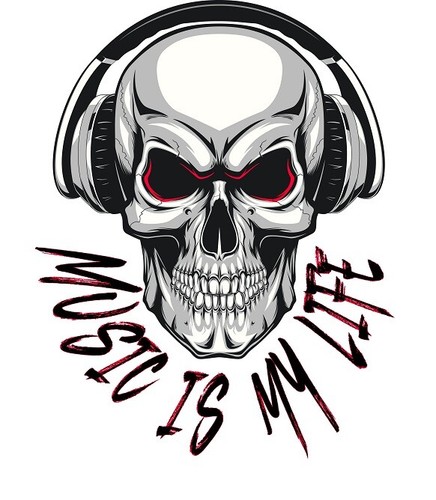Music life skull - is,