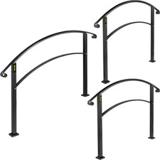 VEVOR Eingangsgeländer Treppengeländer Handlauf Schmiedeeisen 3/4/5 Stufen