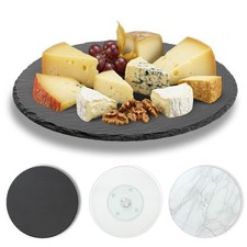 Drehbare Servierplatte Tortenplatte Küchenplatte Glasplatte Ø 32cm Glas Schiefer