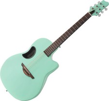 Western Akustik Gitarre Roundback Carbonfaser massive Fichte Decke Türkis Gloss