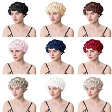 Maulbeerseide Schlafmütze mit Gummizug, Haarpflege Haube, Duschhut M/L/XL