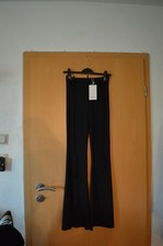 Coole Bershka Ribbed Cut Out Schlaghose schwarz 36