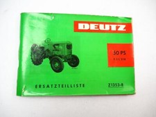 Deutz F3L 514 Schlepper 50 PS Ersatzteilliste Spare Parts List 1965