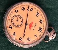 russische Eisenbahneruhr - Dampflok, vier Achsen abgebildet