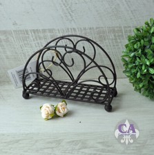 #10975 Serviettenhalter Metall Eisen Dunkelbraun Shabby Landhaus Garten Outdoor
