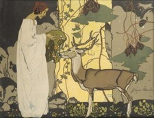 Girl with deer franz - with,
