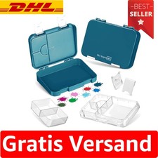 Bento Box für Kinder in Petrol – Spülmaschinengeeignete Brotdose mit 4+2 Fächern