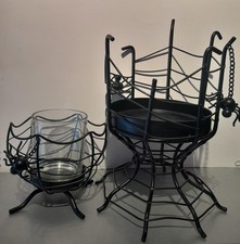 Yankee Candle ?Halloween Votiv & Groß? Kerzenhalter Set Spider Web?Raritäten 