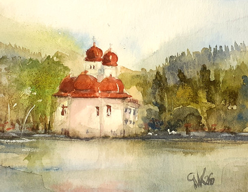 Aquarell original landschaft - original,