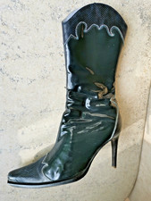 GERARDINA DI MAGGIO Schuhe Stiefel Lack sexy Cowboy blau 38 - sooo cool!!!