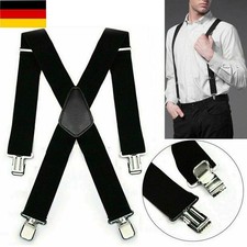 Hosenträger starke 50mm Damen Herren Extra Breit Hosen X-Form mit 4 Clip Krallen