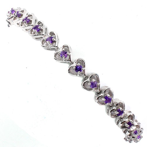 Amethyst herz armband 925 - herz,