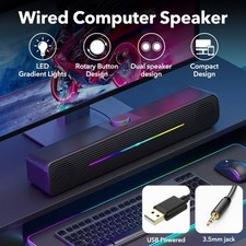 USB LAUTSPRECHER STEREO SOUNDBAR SUBWOOFER MUSIKBOX FÜR PC TV LAPTOP COMPUTER