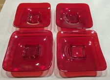 Glasteller rot eckig