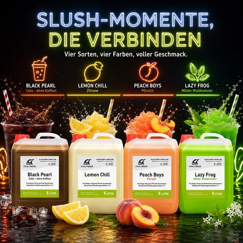Slush eis sirup cola - eis, pfirsich