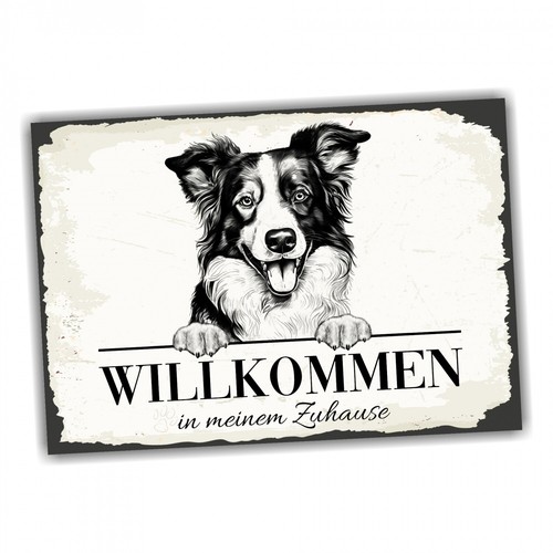 Hundeschild willkommen zuhause - hundeschild,
