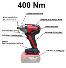 Powerworks Akku-Schlagschrauber PD24IW400  400Nm ohne Akku und Ladegerät