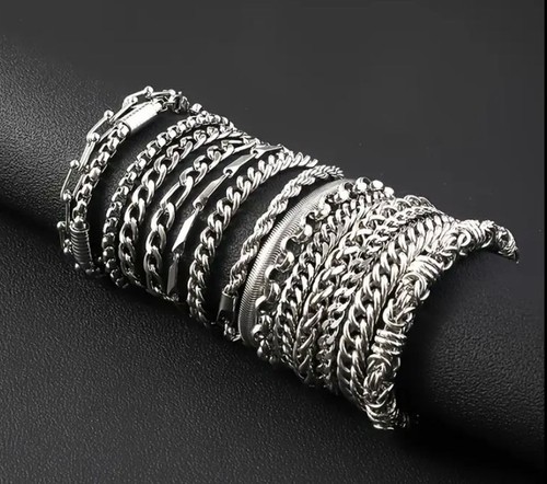 Edelstahl armband 21cm cuban - edelstahl,
