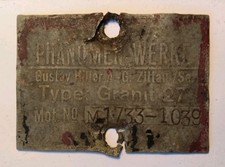 Typenschild phänomen granit - typenschild,