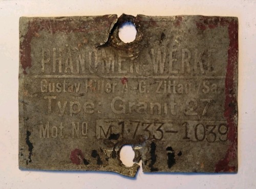 Typenschild phänomen granit - typenschild,