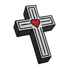 Retro Tattoo Kreuz mit Herz