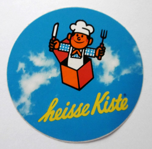 Werbe aufkleber heisse kiste - heisse,