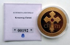 Medaille  - Kreuzweg Christi 2016 - vergoldet mit Swarovski