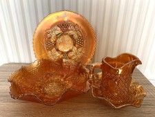 Fenton Orange Glas Antik Set