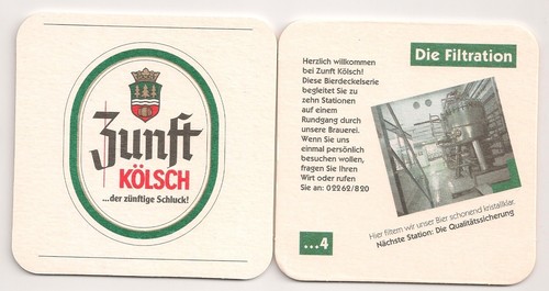 Zunft kölsch bierdeckel - kölsch,