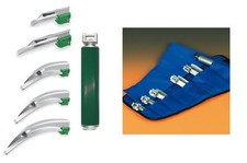 Kaltlicht Laryngoskop SET Handgriff Spatel 0 1 2 3 4 +Tasche Notarzt Intubation