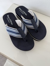 Marc O’Polo Beach Sandal Damen Zehenschuh Marine-Beige, Gr. 39, neu