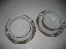 Suppentassen + Untertassen Winterling Kirchenlamitz Bavaria 2 Satz gebraucht