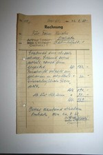 Rechnung Arthur Tesch Stein- und Bildhauer Oschatz vom 12.8.1960