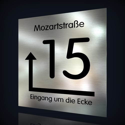 Edelstahl hausnummerschild - edelstahl,