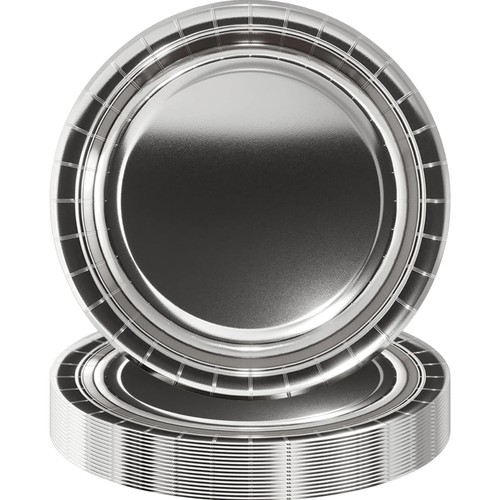 Pappteller silber stück - silber,