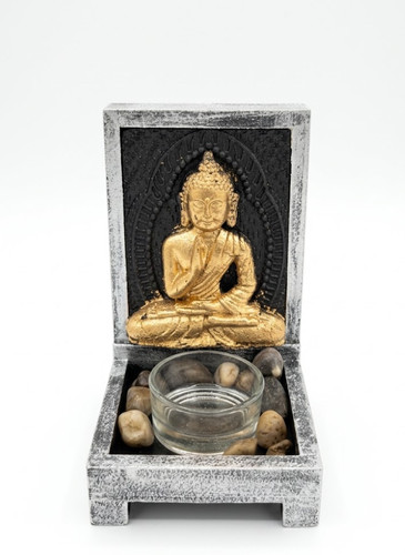 Holz teelichthalter buddha mit - buddha,