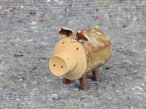 Holz schwein dekofigur - holz,
