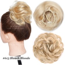 REMY Haarknoten 100% ECHTHAAR Dutt Bun Gewellt  Scrunchie Haarteil Clip In Zopf