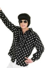 50er Jahre Rock`n Roll Hemd Kostüm Boogie Woogie Rockabilly Polka Disco Rüschen