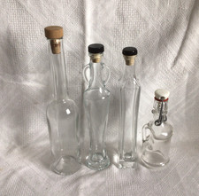 4 x kleine Glasflasche mit Verschluss- Flasche für Geschenk für  Öl, 40 - 100 ml