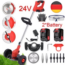 1200W Akku Rasentrimmer Motorsense Freischneider Elektro Kantenschneider +2 Akku