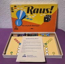 DDR BRETTSPIEL -RAUS- 6er/4er VARIANTE MENSCH ÄRGERE DICH NICHT - alle Figuren 