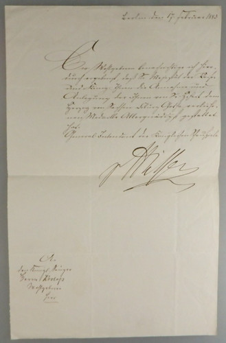 Autograph botho von hülsen - von, an