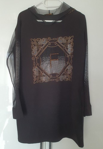 Damen kleid tunika - tunika, schwarz