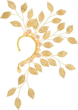 Elfen Ohrringe Gold Flügel Ohren Manschette Perlen Blatt Elben Kostüm